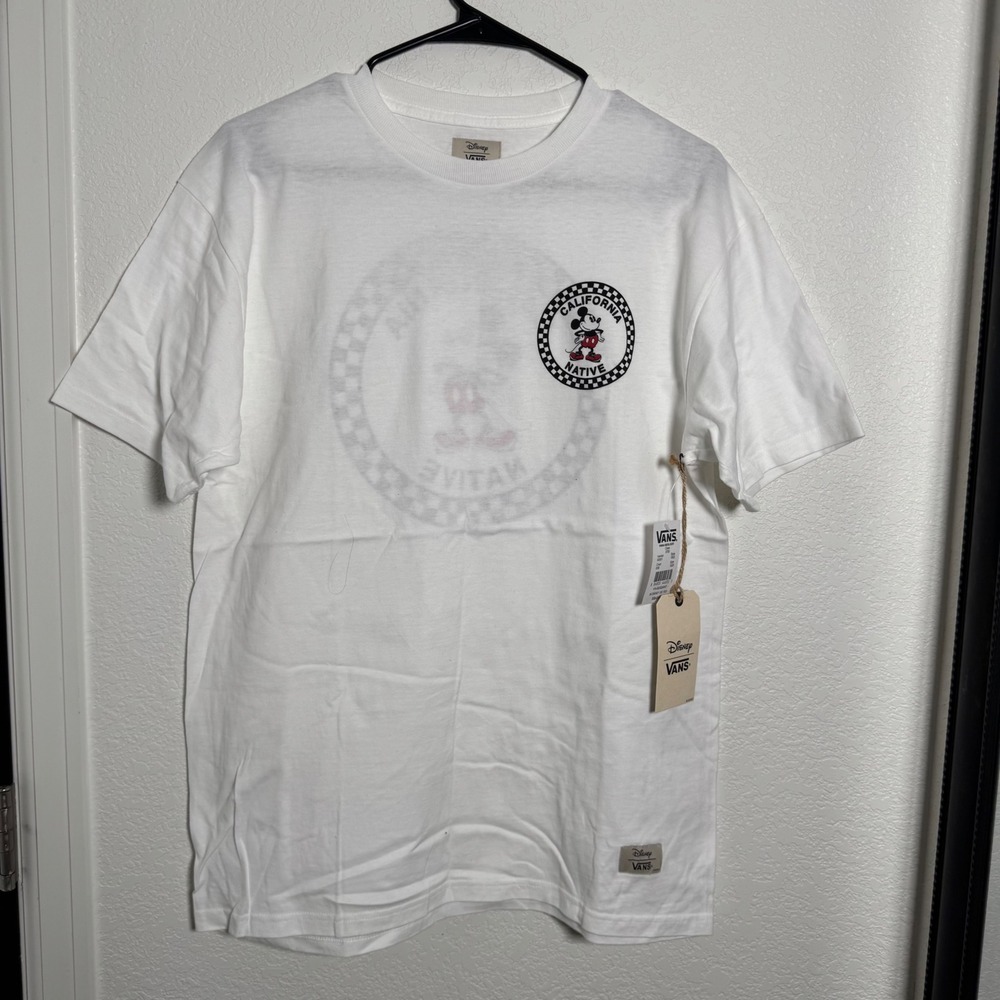 Vans Disney T-Shirt Mens Medium White Mickey Mouse California Native NWT